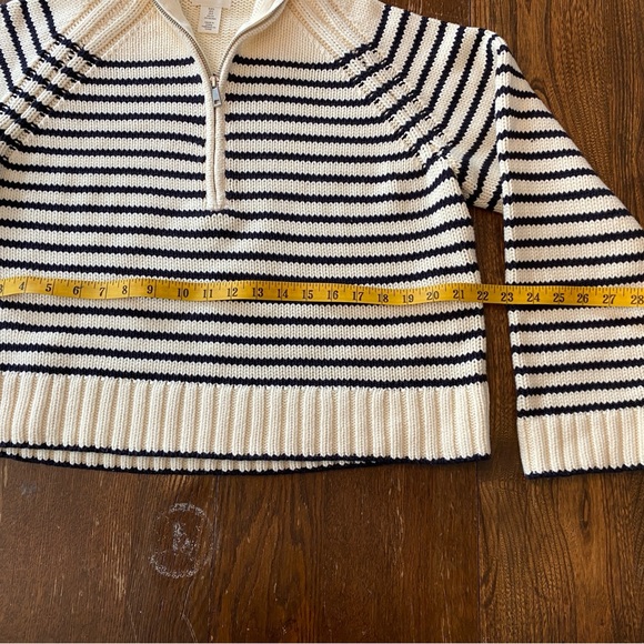 Striped Half-Zip Sweater - Black and White - Picture 6 of 6